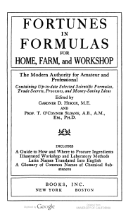 fortunes and formulas